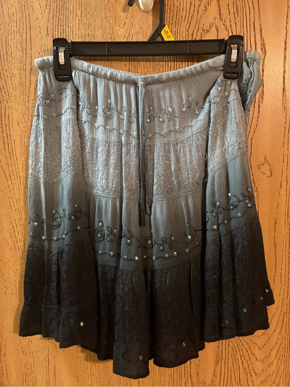 Embellished Grey-to-Black Ombre Mini Skirt